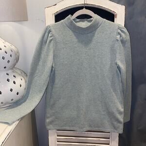 MadewellPlush Mock Neck Puff Sleeve Top